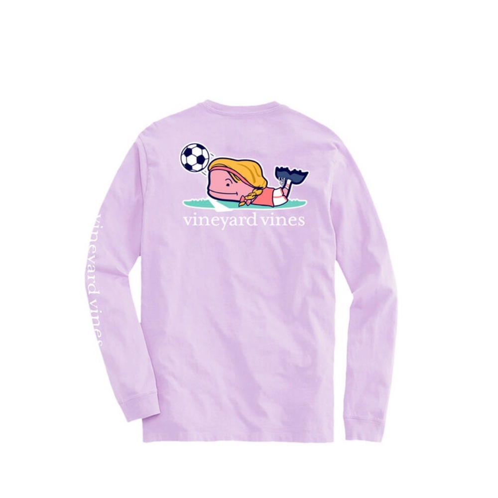 Girls' Soccer Whale Long-Sleeve Pocket Tee XL